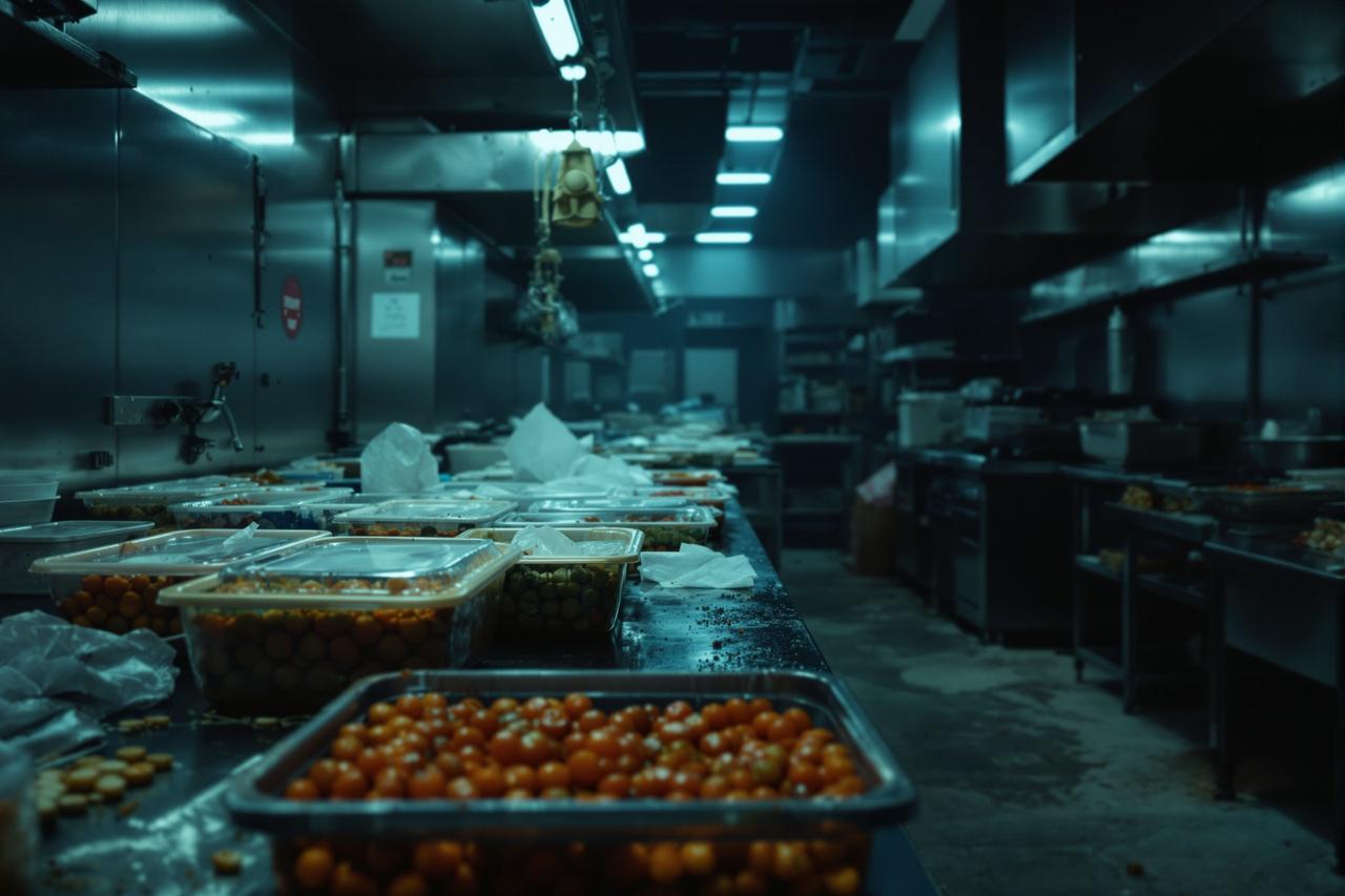 餐厅后厨卫生状况恶劣的照片
